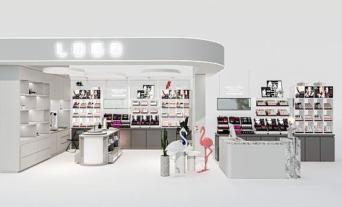 Modern Cosmetics Store Beauty Shop Display Cabinet Shelf Booth Container Store 3d model