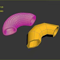 Ivory and Yellow Curved Lighting Fixture Set for Modern Interior Decoration