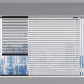 Modern Window Blinds in Various Styles for Interior with City Skyline View 3d model