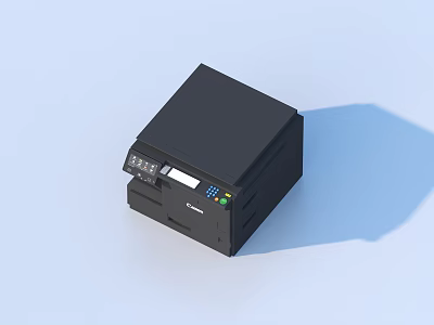 Black Office Device With Control Panel Display Screen And Compact Design For Efficient Workspace 3d model