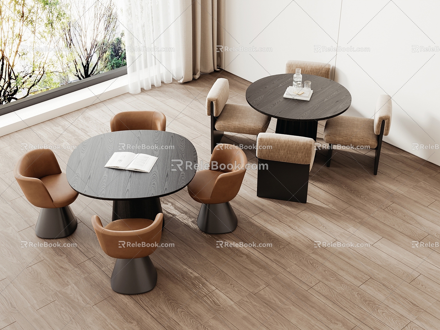 Casual tables and chairs 3d model