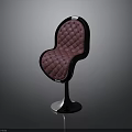 Stylish Modern Chair With Pink Quilted Seat Black Frame And Metal Base