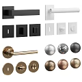 Assortment of Door Handles in Various Styles and Colors Including Black White Gold and Silver