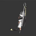 Cute Cartoon Nurse Character in White Uniform with Large Syringe and Stethoscope