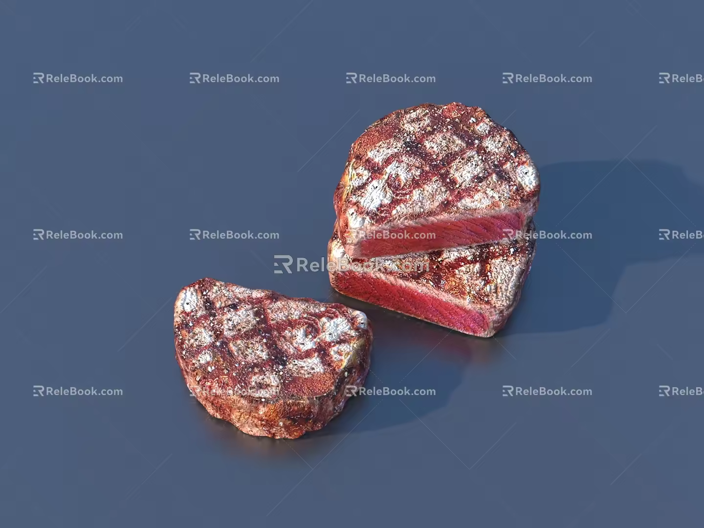 meat pork beef lamb meat slices 3d model