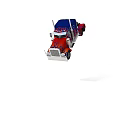 Red And Blue Robot Figure With Detailed Mechanical Structure In Standing Pose 3d model