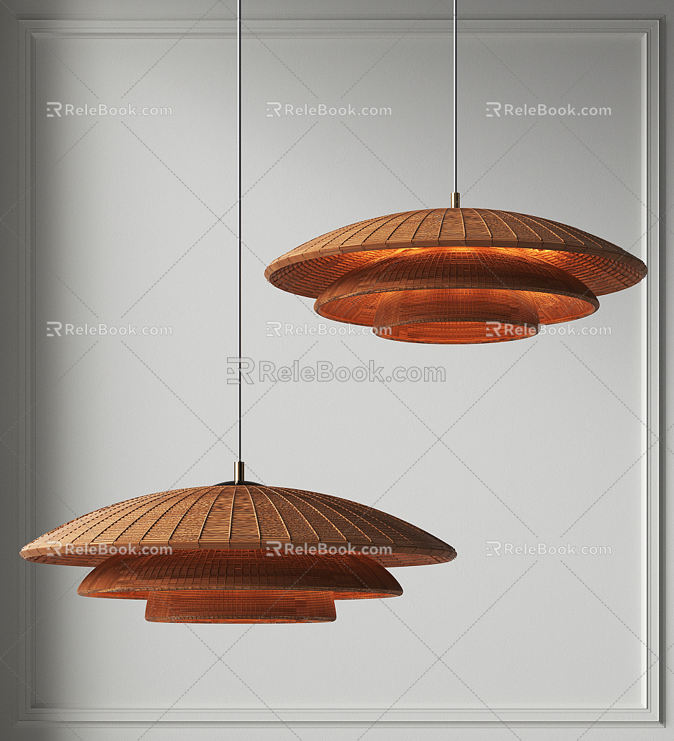 Chandelier Creative Wood Plaid Chandelier Home Chandelier Main Light Small Chandelier Combination Lamps 3d model