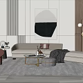 Modern sofa coffee table combination 3d model