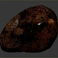 Natural Wooden Stone Material with Red Brown Surface Black Spots and Glossy Rounded Shape