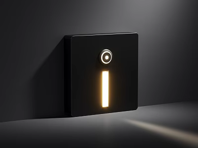 Modern Black Wall Lamp With Sleek Square Design And Integrated LED Light 3d model