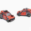 Red Off Road Toy Vehicles With Black Accents And Roof Gear Two Models
