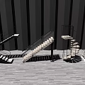 Modern Staircase Collection With Straight Spiral And Curved Designs Wooden Steps Metal Railings