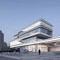 Modern Sales Office Building Featuring Glass Facade And Contemporary Exterior Design