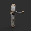 Classic Metal Swing Door Handle With Vintage Design And Lock Mechanism