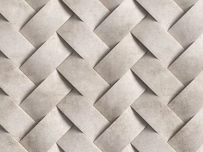 Light Gray Herringbone Pattern Wainscoting With Intricate Weave Texture And Smooth Finish 3d model