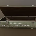 Vintage Metal Trunk Open With Empty Interior And White Text Symbols 3d model