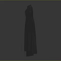Women's Elegant Dark Long Sleeve High Neck Intricate Pattern Maxi Dress Design