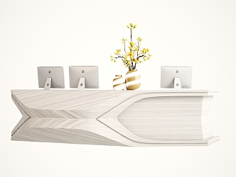 Modern reception desk 3d model