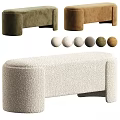 Modern Sofa Bench With Soft Bouclé Fabric And Multiple Color Options For Living Room