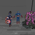 Captain America Action Figures With Small Shield Holder And Purple Stone Giant Statue