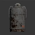 Old Rusty Metal Bucket For Household Storage With Rust Spots And Metal Construction