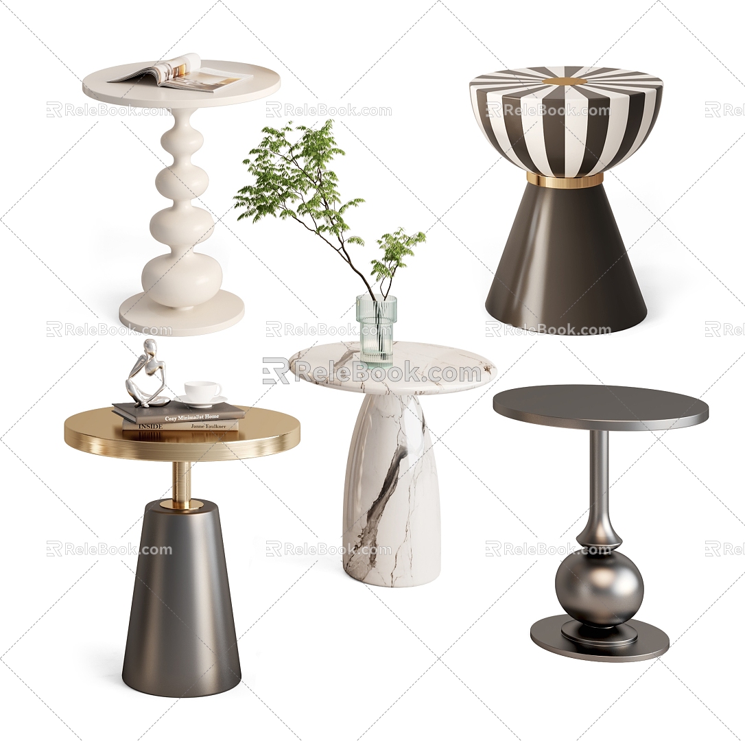 Side Table Combination Metal Side Table Round Side Table Corner Table Marble Side Table Coffee Table 3d model