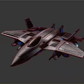 Futuristic Fighter Jet Model With Sleek Metallic Body And Blue Accent Lights