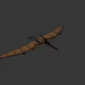 Prehistoric Pterosaur with Elongated Beak Prominent Cranial Crest and Detailed 3D Rendering