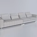 Light Gray Modern Fabric Sectional Sofa With Comfortable Cushions And Sleek Design 3d model