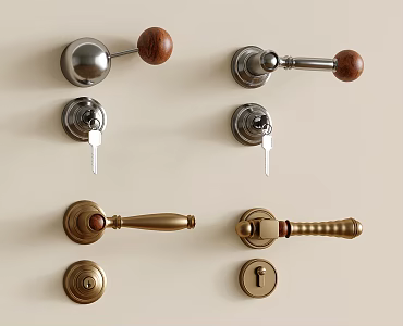 Middle Style Door Handle Door Lock Dopamine Bauhaus 3d model