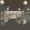 Modern Café with Wooden Elements Large Windows Curved Design Open Space and Natural Light