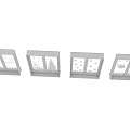 Casement Windows with Festive Winter Snowflake Star Sleigh and Tree Decorations