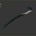Unique Green Blade Decorative Weapon With Ornate Hilt And Elegant Design