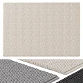 Textured Square Rug In Beige Gray Woven Design Soft Durable For Home Living Room Decor