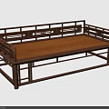 Traditional Chinese Solid Wood Luohan Bed With Elegant Hollow Carved Rails For Home Furniture