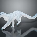 White Reptile Model With Grey Spots Standing On Black Background With Reflection 3d model
