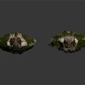 Forest Themed Female Characters With Deer Antler Headdress Green Leaf Cloak Pink Dress And Red Strapped Shoes