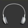 Modern White Gray Over Ear Computer Headphones with Sleek Comfortable Design 3d model