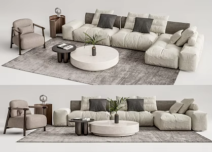 Modern Sofa Coffee Table Combination Multiplayer Sofa Coffee Table Combination 3d model