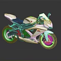 Modern Silver Sport Motorcycle With Sleek Design On Dark Reflective Background