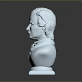 White Bust Sculpture Classical Portrait Design With Solid Base On Dark Reflective Surface 3d model