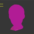 Detailed Golden Human Head Sculpture With Shiny Metallic Surface And Smiling Expression