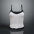 White Tank Top With Black Trim Sleeveless Design For Daily Wear