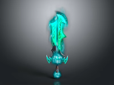 Glowing Blue Enchanted Magic Sword With Fantasy Design And Illuminated Effects 3d model