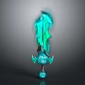 Glowing Blue Enchanted Magic Sword With Fantasy Design And Illuminated Effects