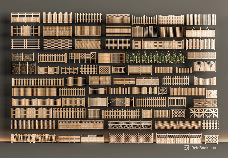 Assorted Decorative Railings With Multiple Patterns And Crafted Designs Collection For Home 3d model