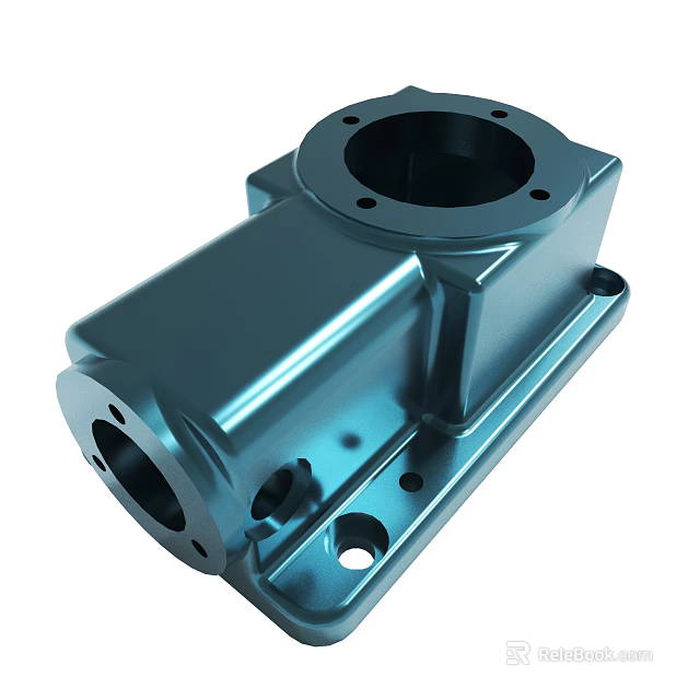 Industrial Metal Mechanical Component With Precision Machined Holes And Flat Surfaces 3d model 