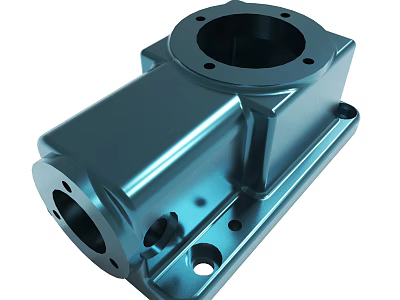 Industrial Metal Mechanical Component With Precision Machined Holes And Flat Surfaces 3d model