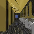 Modern Public Toilet Interior Design With Marble Floor Urinals And Cubicles