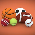 Different Types of Sports Equipment Including Basketball Soccer Football Cricket Tennis and Baseball